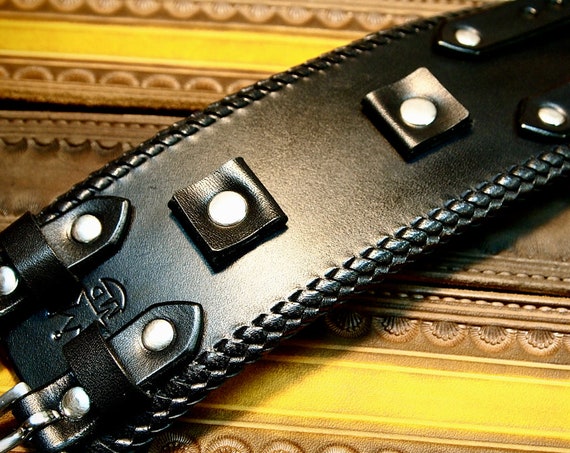 Leather cuff Bracelet Johnny Depp vintage style Wristband Best quality Made for YOU in USA by Freddie Matara