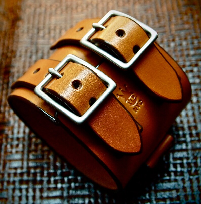 Leather cuff Bracelet watchband Vintage Johnny Depp style Etsy