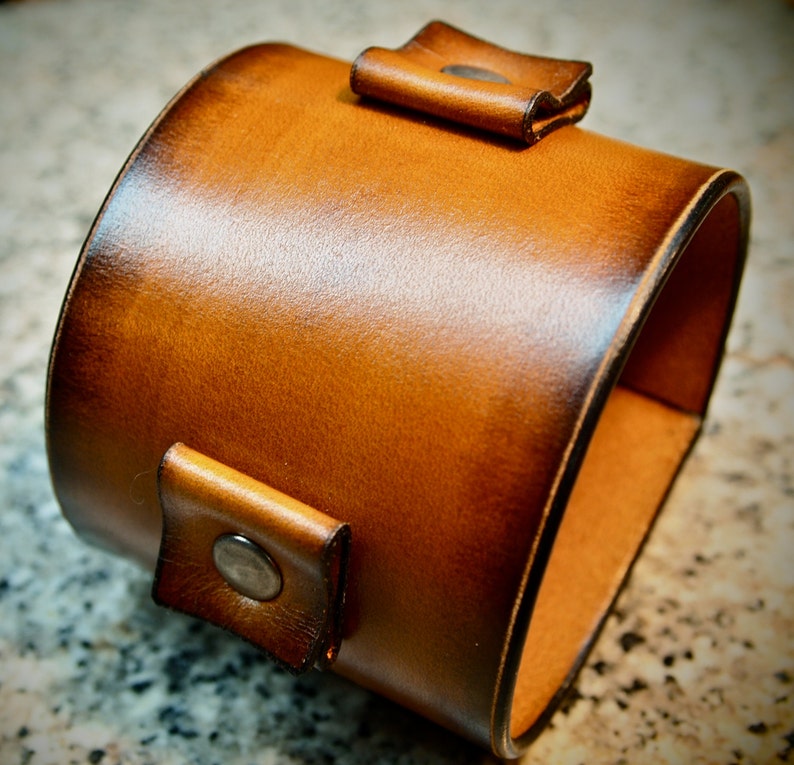 Leather Cuff Bracelet Watchband Vintage Johnny Depp Style Etsy