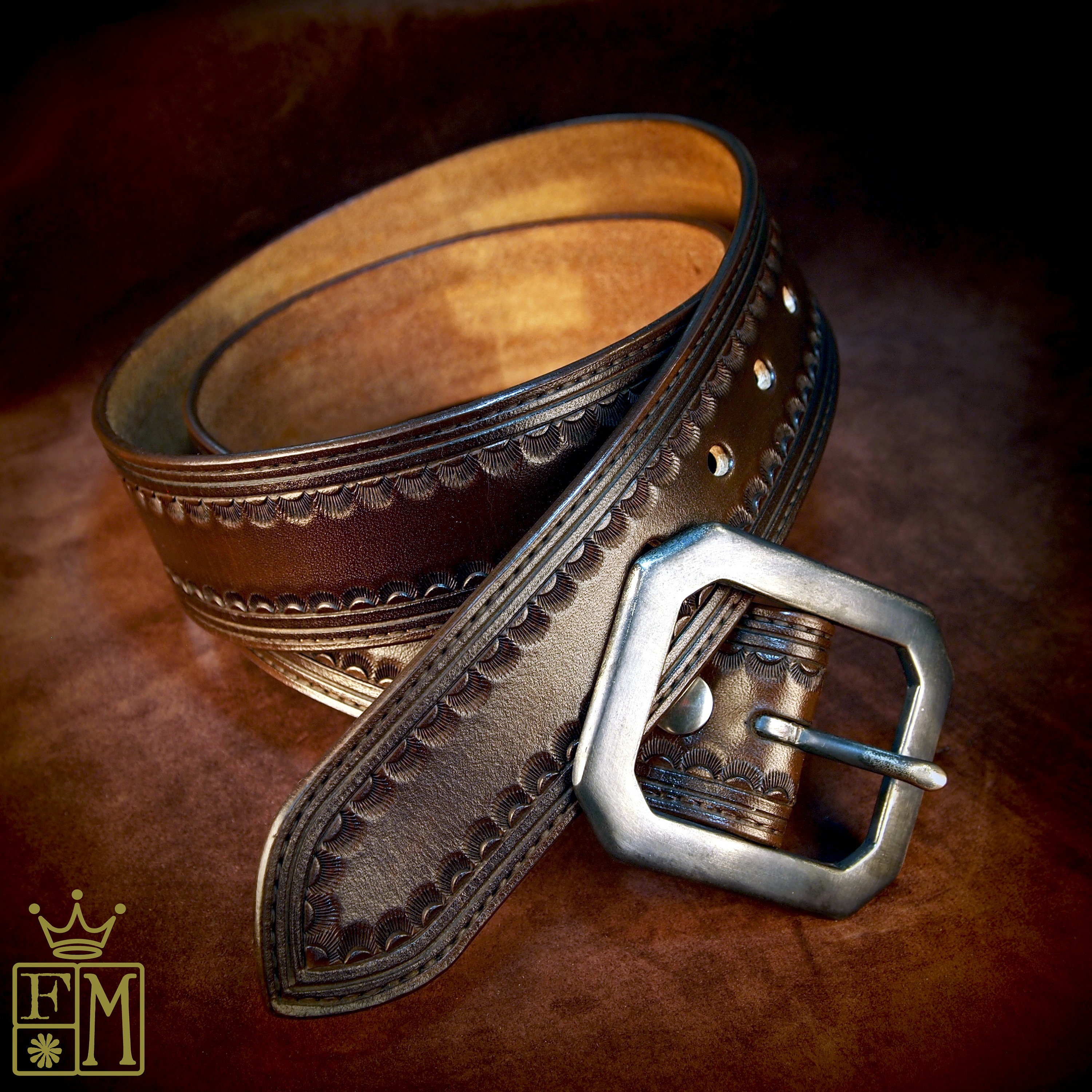 Custom Leather Belt - Hand Stamped