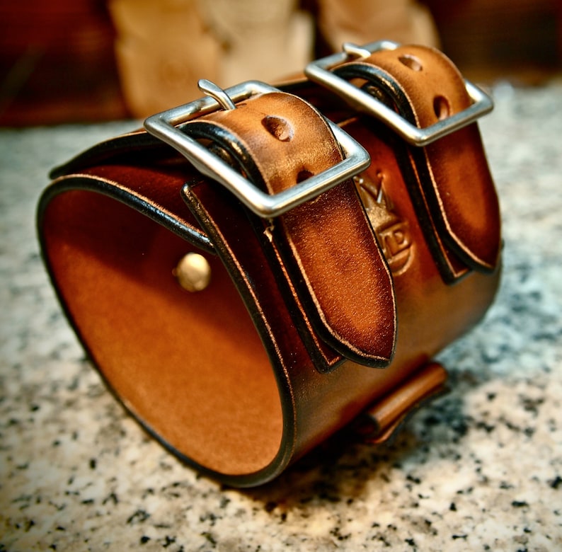 Leather Cuff Bracelet Watchband Vintage Johnny Depp Style Etsy