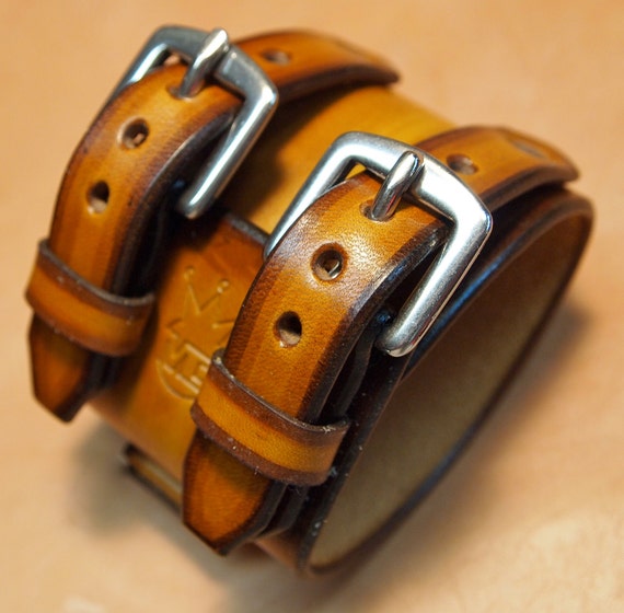 Johnny Depp Leather cuff wristband vintage style watchband Best quality Made in USA for YOU by Freddie Matara