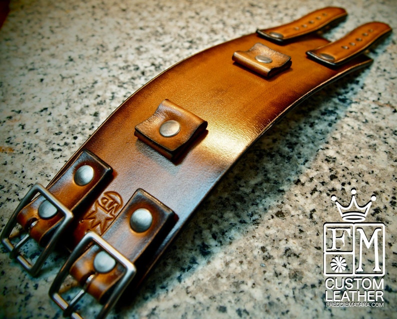 Leather Cuff Bracelet Watchband Vintage Johnny Depp Style Etsy