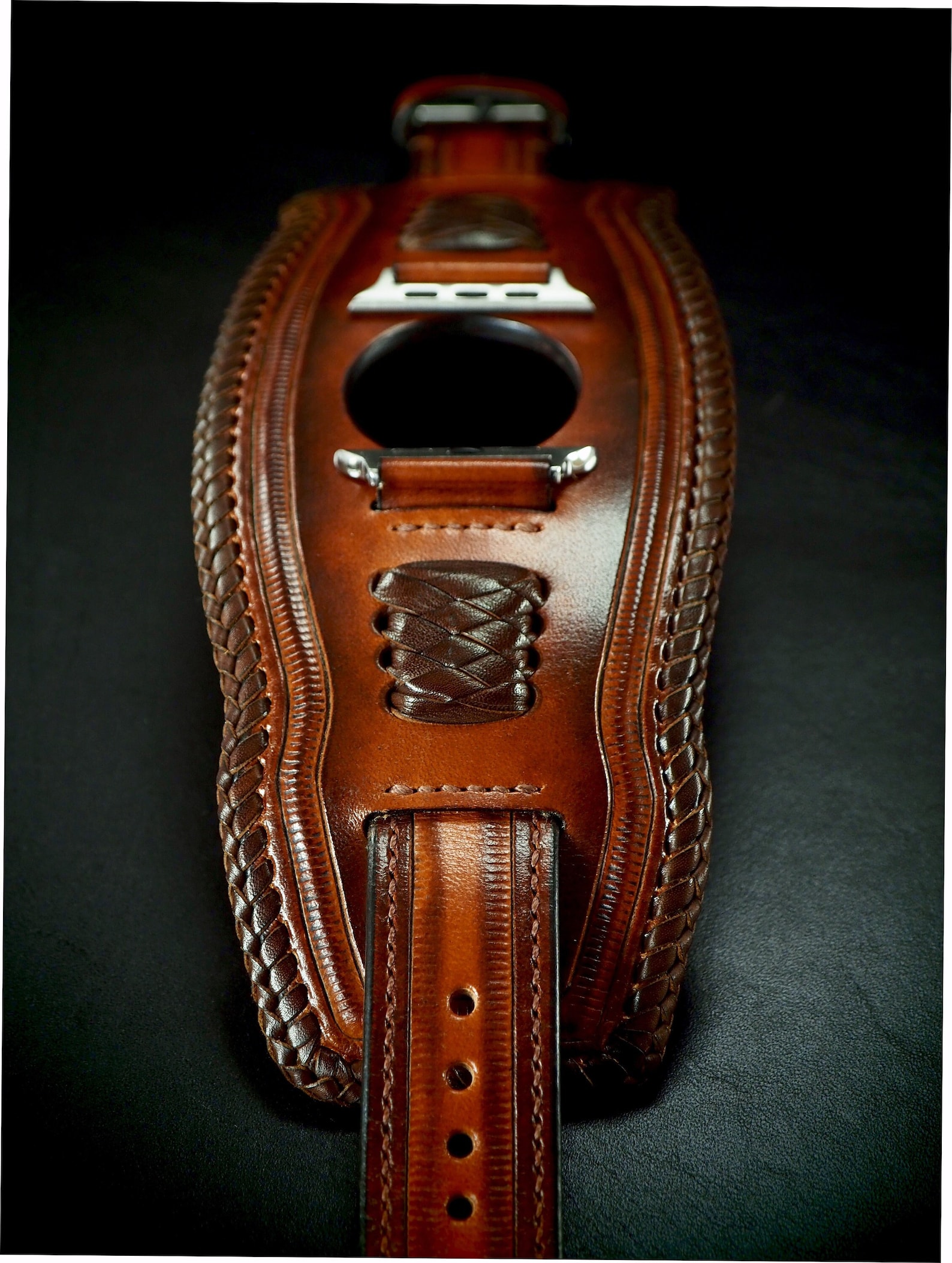 Handmade Brown Leather Apple Watch Band