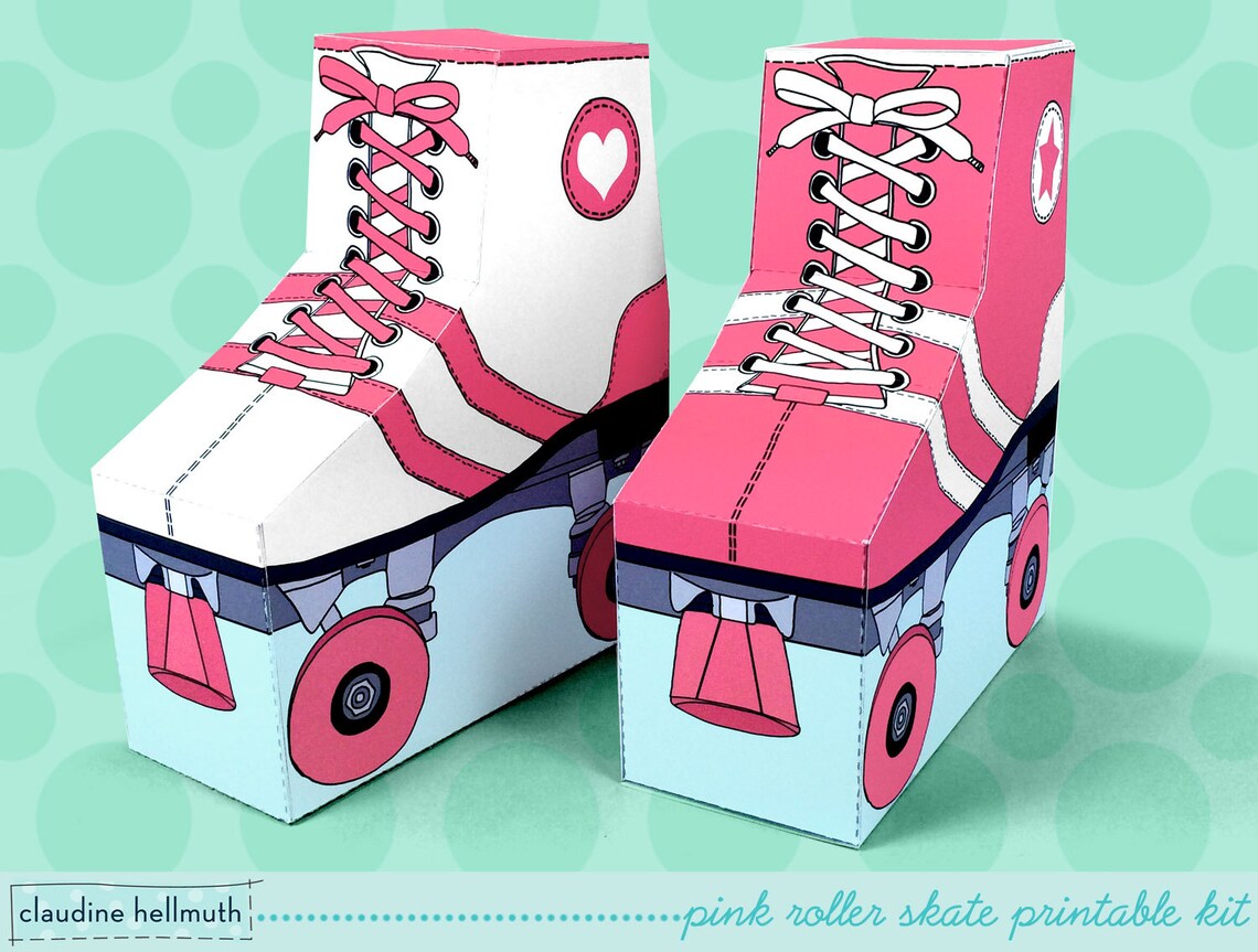 Pink Roller Skates Favor Boxes Fit Gift Cards Candy Etsy