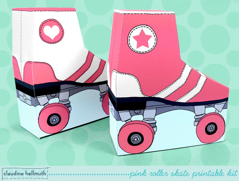Pink Roller Skates Favor Boxes Fit Gift Cards Candy Etsy