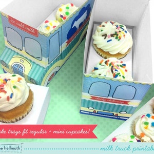 milk truck cookie box, cupcake holder, favor box, party centerpiece printable PDF kit INSTANT download image 3