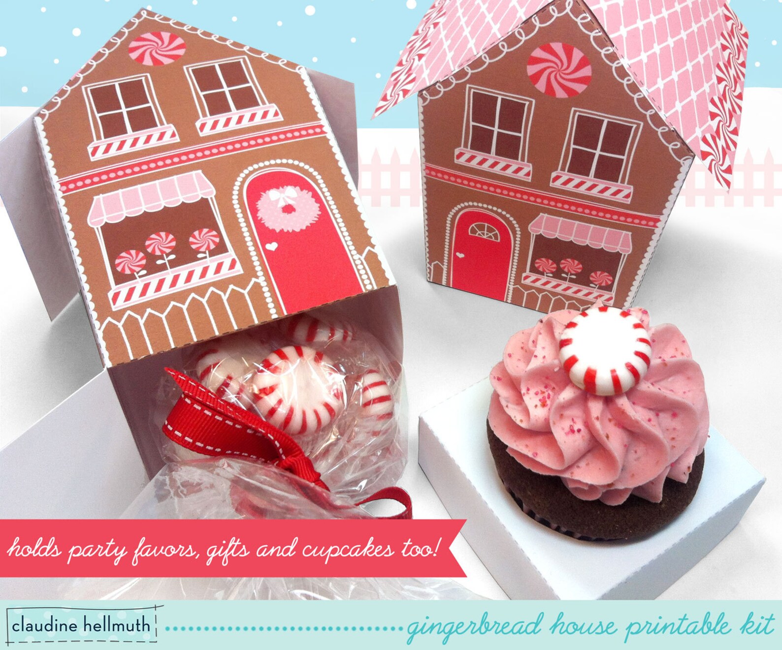 Gingerbread House Cupcake Holder Christmas Cookie Box Etsy