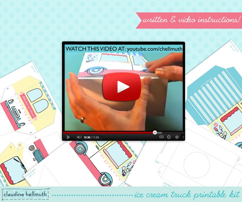 Ice cream truck cupcake box gift favor box party Etsy