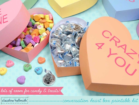  Valentine Day Tiny Conversation Hearts Candy Boxes
