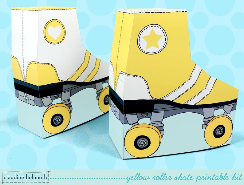 Yellow Roller Skates Favor Boxes Fit Gift Cards Candy Etsy