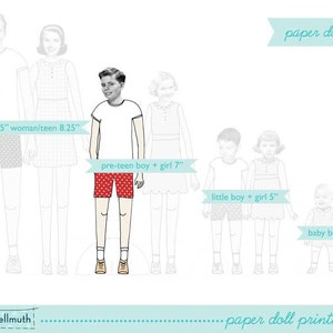 PRE-TEEN BOY paper doll set easy for you to customize with your own photos printable pdf instant download image 5