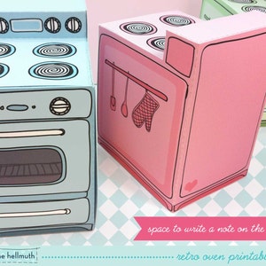 Retro Oven - Cupcake Box, Cookie, Candy, Treat and Party Favor Box ...