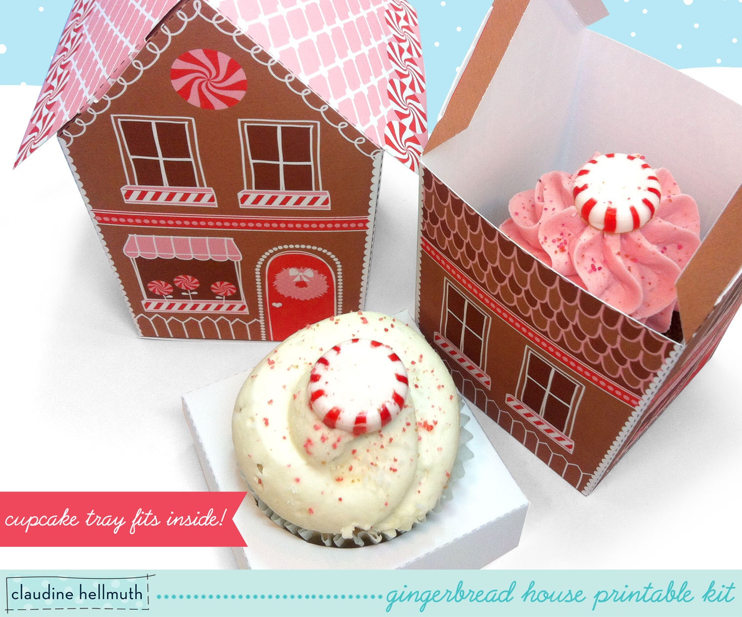 Gingerbread House Cupcake Holder Christmas Cookie Box Etsy