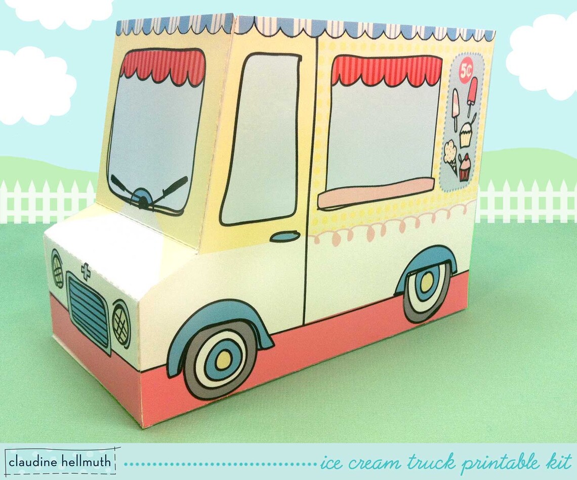 Ice cream truck cupcake box gift favor box party Etsy