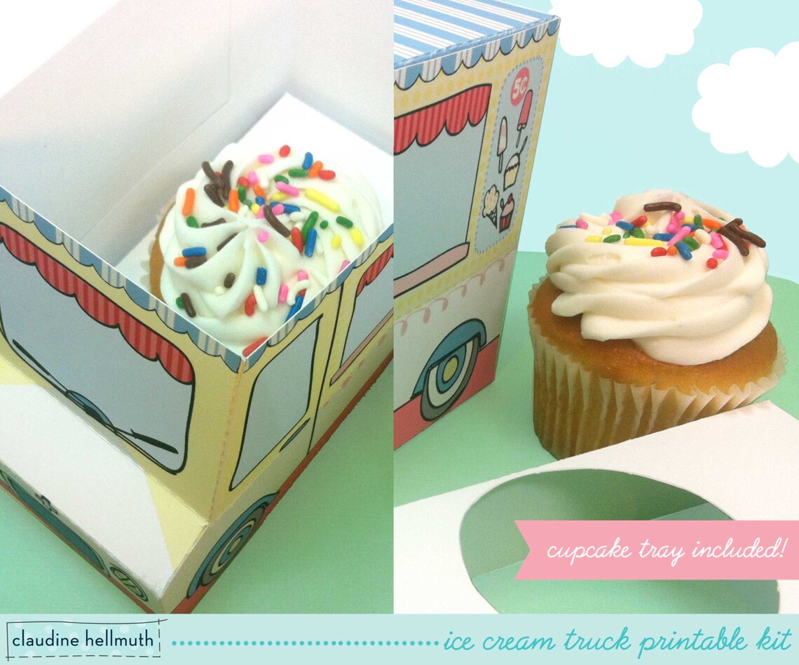 Ice cream truck cupcake box gift favor box party Etsy