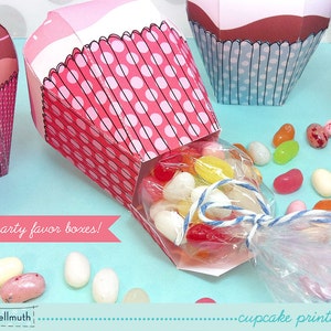 cupcake candy box kit gift boxes, party favor boxes, paper toy printable PDF INSTANT download image 4