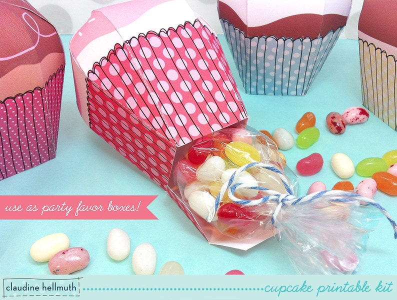Cupcake Candy Box Kit Gift Boxes Party Favor Boxes Paper Etsy UK