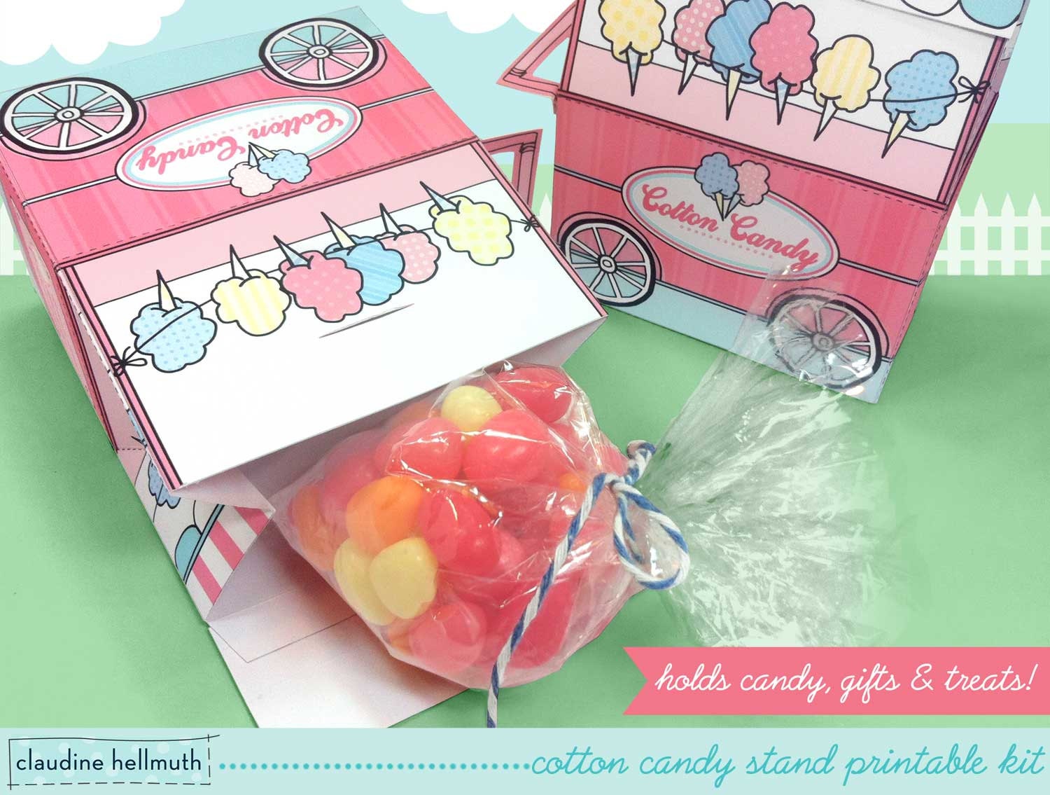 Cotton Candy Stand Party Favor Candy and Treat Boxes Gift Etsy