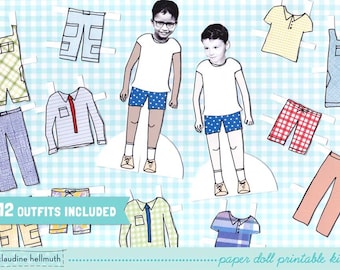 FULL FAMILY SET paper dolls easy for you to customize with