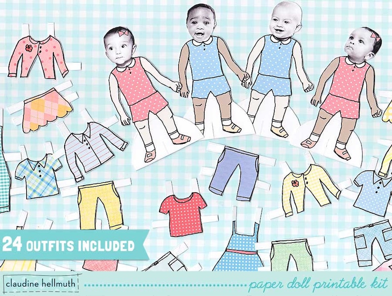 BABY Paper Doll Set Easy for You to Customize With Your Own Etsy