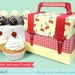 retro cherry cake pop and cupcake box - holds cookies, candy, party treat and favor box, printable PDF kit - INSTANT download
