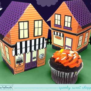 halloween sweet shoppe - cupcake box, candy & favor box, party centerpiece printable PDF kit - INSTANT download