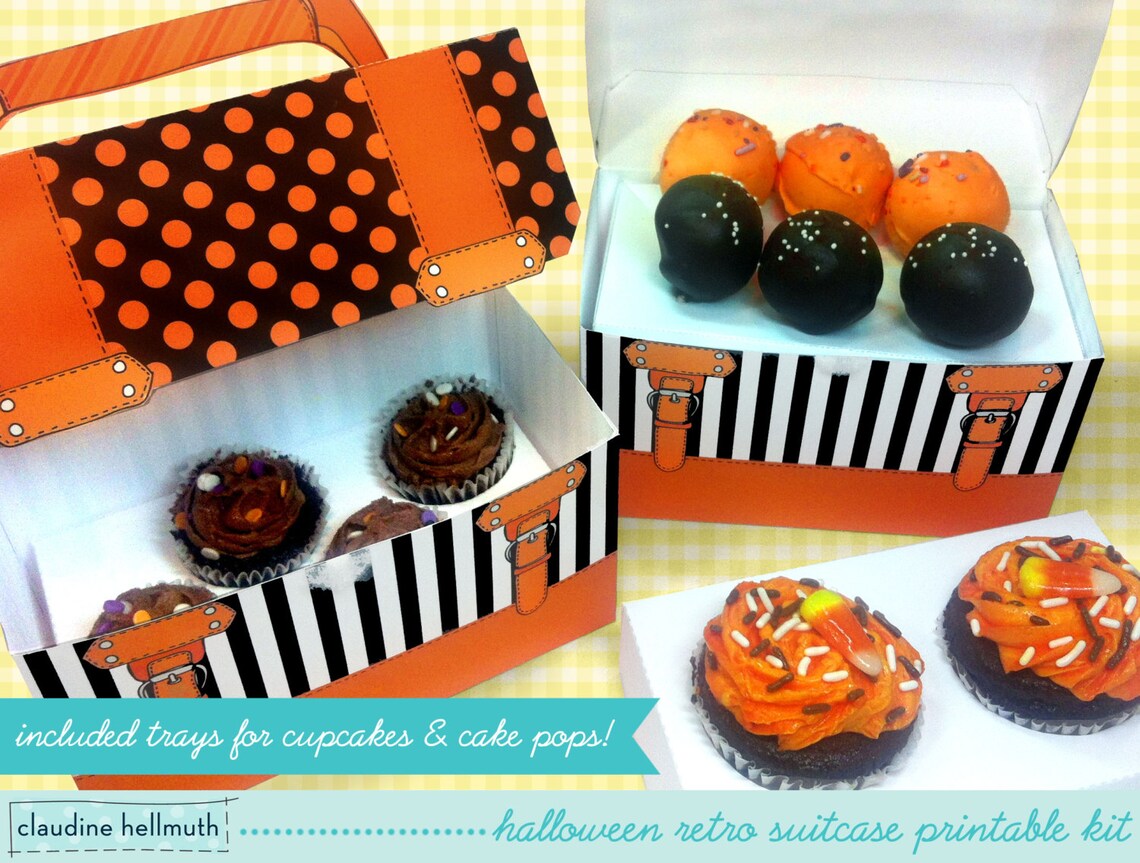 Halloween cake pop and cupcake box holds cookies candy Etsy