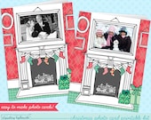 christmas photo card printable kit - customize this card with your own photos - INSTANT download PDF