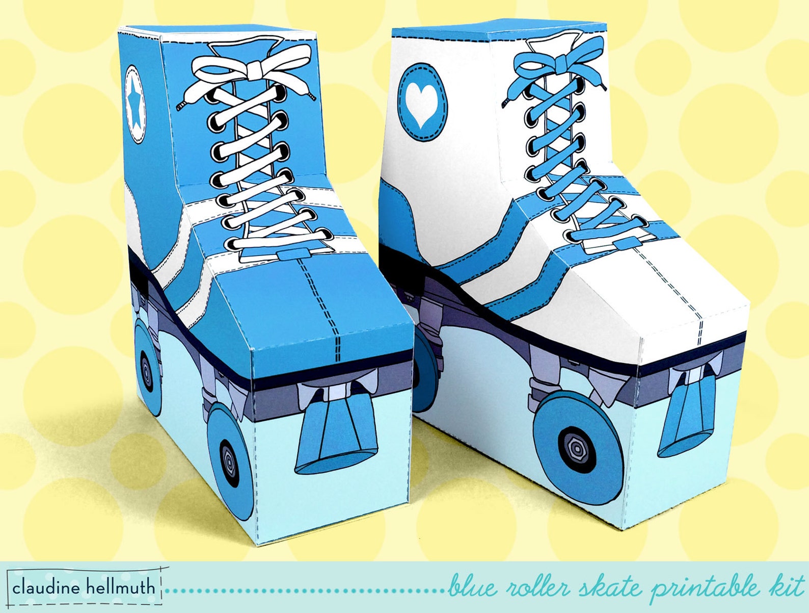 Blue roller skates favor boxes fit gift cards candy Etsy