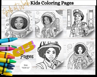 65 Young Black Girls at Work Coloring pages | Black Girls Printable | Black Girls Activities | Printable Coloring Pages | Black Girls Party