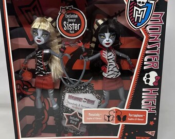 Ensemble de poupées Monster High vintage pour soeurs chat-garou