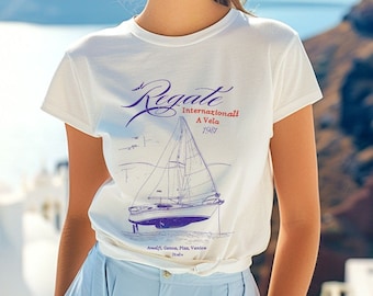 Italy Regatta Sailing T-Shirt: Vintage Coastal Graphic Tee