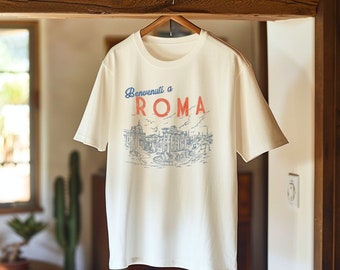 Rome Italy T-Shirt: Benvenuti a Roma, Vintage Italian Vacation Tee