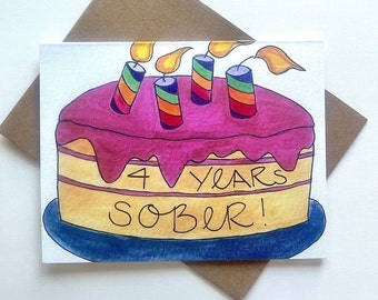 Happy Sober Anniversary Banner – Glitter AA Recovery Party Decoration