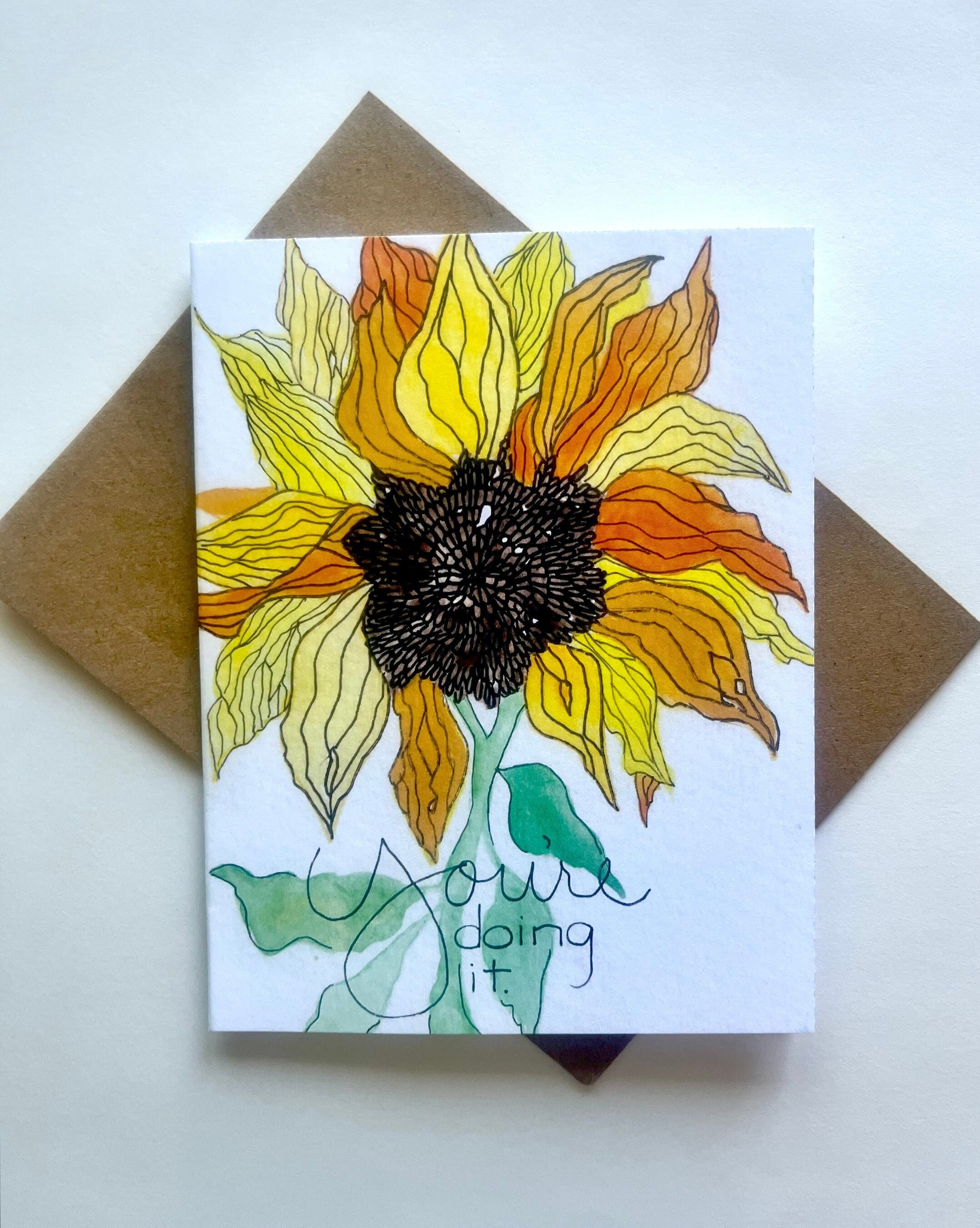 You're Doing It Sunflower Greeting Card, Congratulations Card, Proud of ...