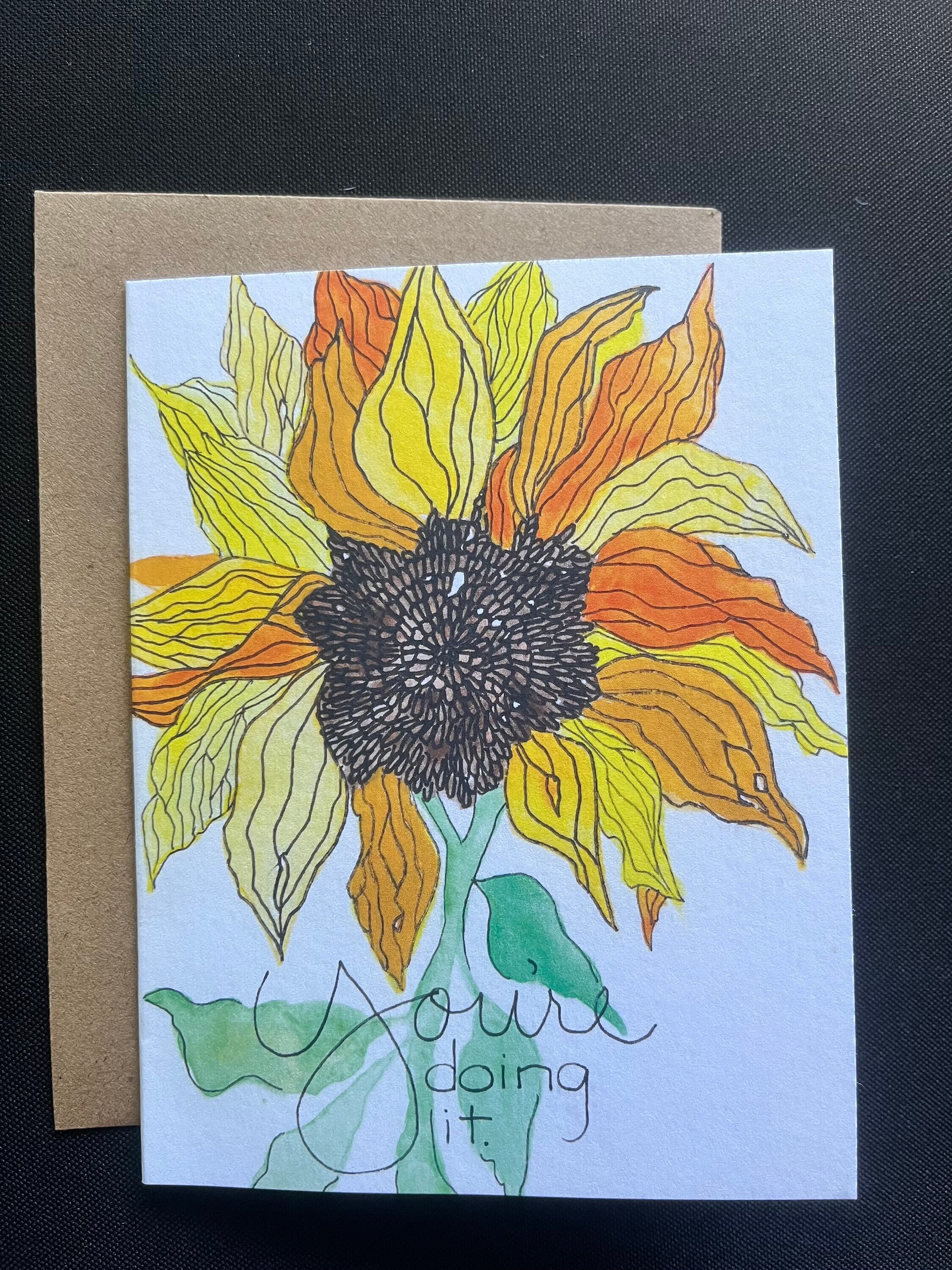 You're Doing It Sunflower Greeting Card, Congratulations Card, Proud of ...