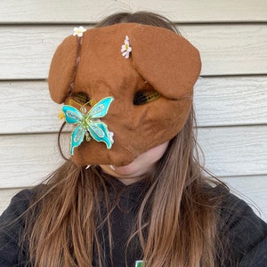Cute Brown Dog Therian Mask