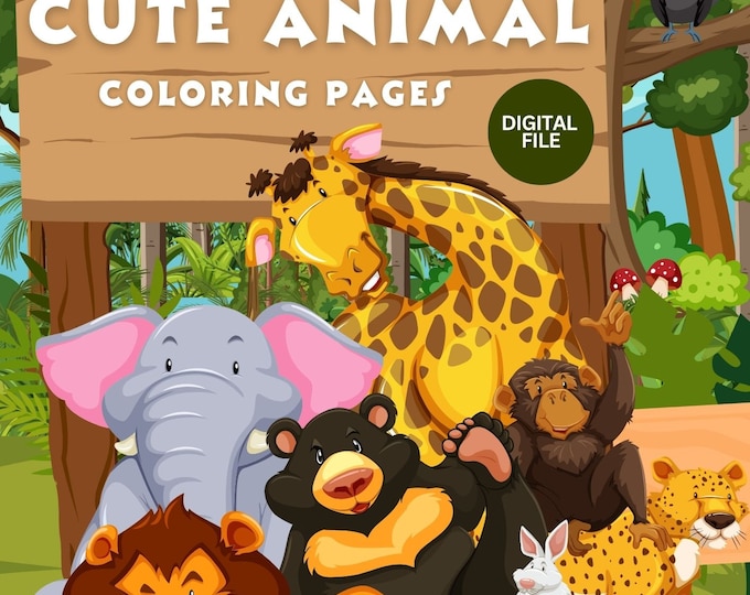 30 Cute Animals Coloring Pages | Printable Safari Designs (PDF) - Etsy