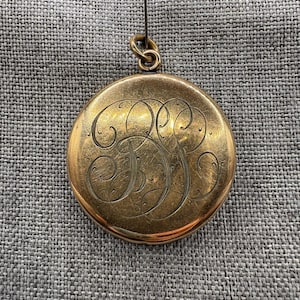 Antique W&H Co. Locket BL Monogram | Gold Filled Victorian Pendant