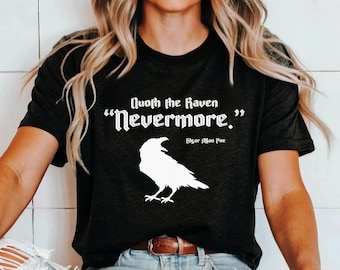 Raven 'Nevermore' T-Shirt: Edgar Allan Poe Halloween Tee for Halloween