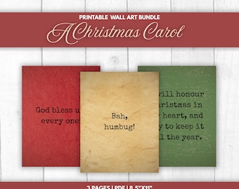 Eine Weihnachtslied-Wandkunst: Charles Dickens Printable (PDF)