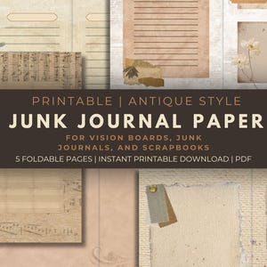 Pages de journal indésirables pour la journalisation, les activités, les tableaux de visualisation, les cartes et les albums de coupures - esthétique vintage sombre du monde universitaire - PDF imprimable