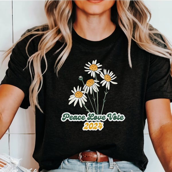 Vote 2024 Shirt, Vote Shirt, Peace Love Vote Shirt, Peace Shirt, Non Partisan Vote Shirt, USA 2024, Election, Unisex Jersey Short Sleeve Tee