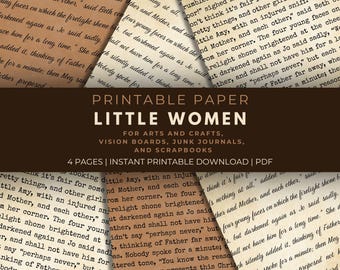 Kleine Frauen Papier: Junk Journal & Collage (PDF Download)
