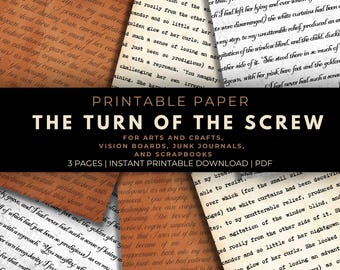 The Turn of the Screw Printable Paper: Gruseliges Halloween Sammelalbum, Junk Journal (Digital PDF)