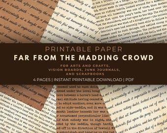 Far entfernt von der Madding Menge Papier: Junk Journal & Collage (PDF Download)
