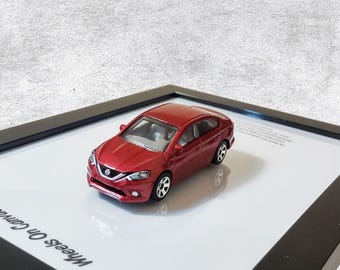 Nissan Sentra 3D Wall Art | Modern Sedan Poster | JDM Automotive Decor | Nissan Car Enthusiast Gift | Framed Nissan Sentra Print