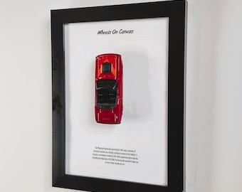 Póster 3D del coche Plymouth Barracuda / Arte mural icónico de muscle car americano / Regalos geniales de carreras para él / Obra de arte enmarcada única, decoración automotriz