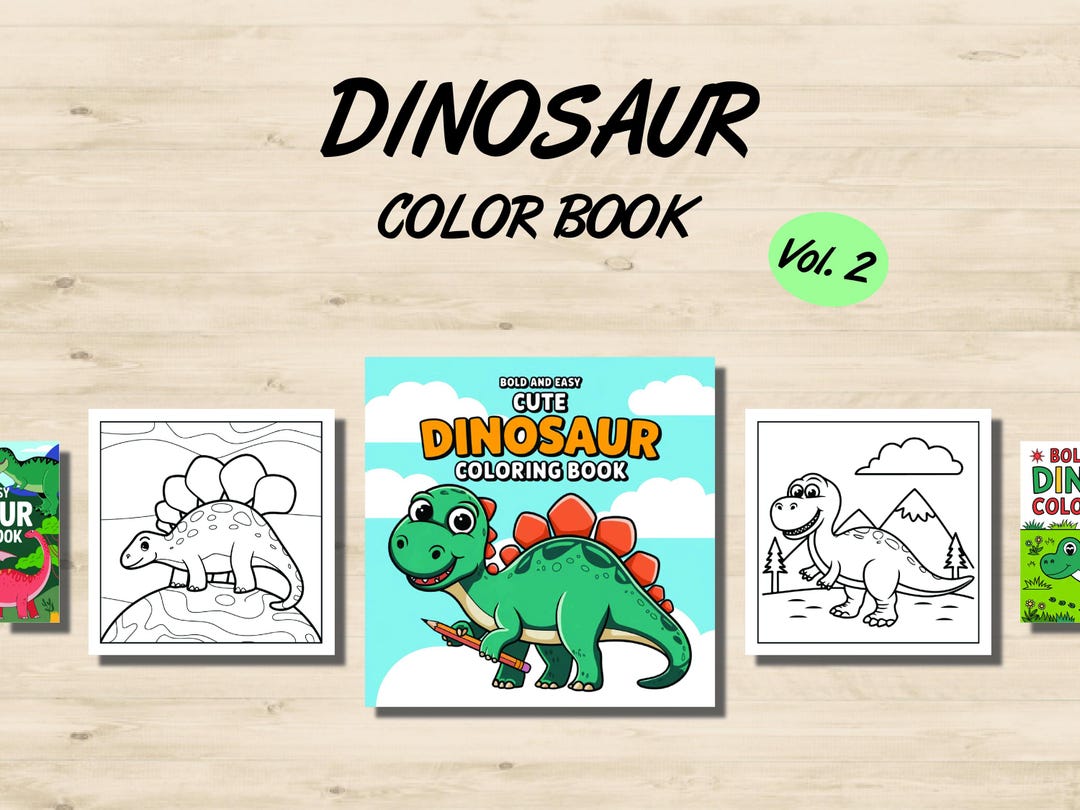 Cute Dinosaurs Coloring Book for Kids – 20 Fun Printable Pages – PDF ...